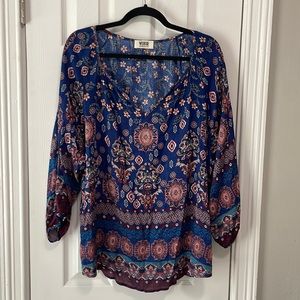 Verse Women's Floral Blue Blouse
